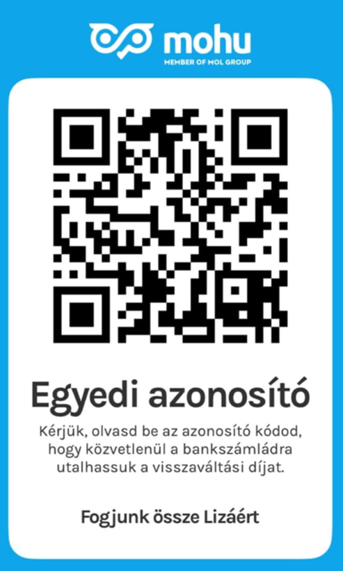 MOHU QR kód - Palackvisszaváltás